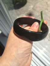 Load image into Gallery viewer, Sale! different size 100% Natural black/dark green serpentine Xiu jade(岫玉) bangle U22