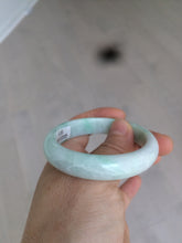 Load image into Gallery viewer, 50.5mm Certified Type A 100% Natural sunny green/white Oval Jadeite Jade bangle AD55