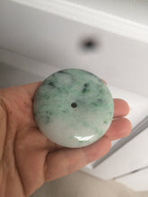 Load image into Gallery viewer, 100% Natural sunny green/pink/purple tropical beach jadeite Jade Safety Guardian Button(donut) Pendant/worry stone X123