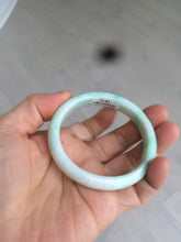 Load image into Gallery viewer, 50.5mm Certified Type A 100% Natural sunny green/white Oval Jadeite Jade bangle AD55