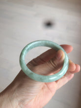 Load image into Gallery viewer, 52.5mm Certified Type A 100% Natural green/gray oval Jadeite Jade bangle U124-7143