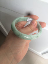 Load image into Gallery viewer, 52.5mm Certified Type A 100% Natural green/gray oval Jadeite Jade bangle U124-7143