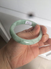 Load image into Gallery viewer, 52.5mm Certified Type A 100% Natural green/gray oval Jadeite Jade bangle U124-7143