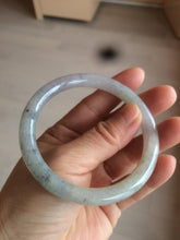 Load image into Gallery viewer, 57.3mm certified Type A 100% Natural black/white/purple (乌鸡翡翠) round cut Jadeite Jade bangle AK17-2610