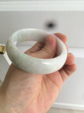 Load image into Gallery viewer, 53.9mm Certified Type A 100% Natural white/purple/green/yellow chubby Jadeite Jade bangle Z91-5685