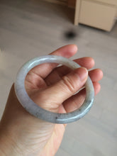 Load image into Gallery viewer, 57.3mm certified Type A 100% Natural black/white/purple (乌鸡翡翠) round cut Jadeite Jade bangle AK17-2610