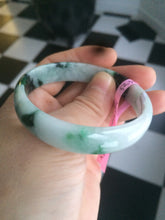 Load image into Gallery viewer, 52.5mm certified Type A 100% Natural green thin Jadeite Jade bangle AE17-6891