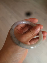 Load image into Gallery viewer, 57.3mm certified Type A 100% Natural black/white/purple (乌鸡翡翠) round cut Jadeite Jade bangle AK17-2610