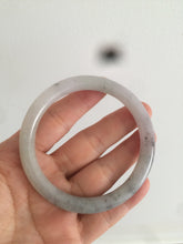 Load image into Gallery viewer, 57.3mm certified Type A 100% Natural black/white/purple (乌鸡翡翠) round cut Jadeite Jade bangle AK17-2610