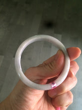 Load image into Gallery viewer, 53.1mm Certified Type A 100% Natural light green/white authentic Jadeite Jade bangle R43-0004