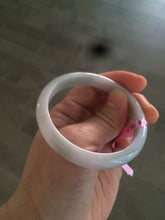 Load image into Gallery viewer, 53.1mm Certified Type A 100% Natural light green/white authentic Jadeite Jade bangle R43-0004