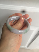 Load image into Gallery viewer, 54.2mm 100% natural type A certified light green/purple/red (FU LU SHOU, 福禄寿) jadeite jade bangle AM35-0063