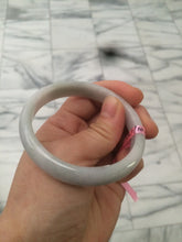 Load image into Gallery viewer, 53.1mm Certified Type A 100% Natural light green/white authentic Jadeite Jade bangle R43-0004