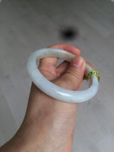 Load image into Gallery viewer, 57mm certificated type A 100% Natural light green yellow Jadeite Jade bangle AD84-5745