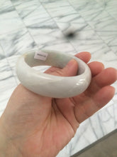 Load image into Gallery viewer, 53.9mm Certified Type A 100% Natural white/purple/green/yellow chubby Jadeite Jade bangle Z91-5685
