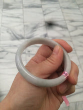 Load image into Gallery viewer, 53.1mm Certified Type A 100% Natural light green/white authentic Jadeite Jade bangle R43-0004
