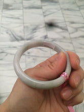 Load image into Gallery viewer, 53.1mm Certified Type A 100% Natural light green/white authentic Jadeite Jade bangle R43-0004