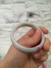 Load image into Gallery viewer, 53.1mm Certified Type A 100% Natural light green/white authentic Jadeite Jade bangle R43-0004