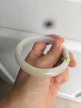 Load image into Gallery viewer, 57mm certificated type A 100% Natural light green yellow Jadeite Jade bangle AD84-5745