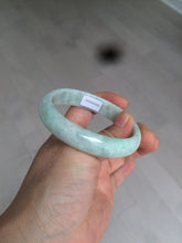 Load image into Gallery viewer, 53.5mm Certified type A 100% Natural light green oval jadeite jade bangle AD87-1032