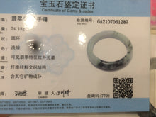 Load image into Gallery viewer, 58.5mm certificated Type A 100% Natural green/white Jadeite Jade bangle L86-1287