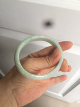 Load image into Gallery viewer, 53.5mm Certified type A 100% Natural light green oval jadeite jade bangle AD87-1032