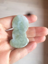 Load image into Gallery viewer, 100% Natural light green jadeite Jade meditate baby buddha (宝宝佛) pendant necklace N121
