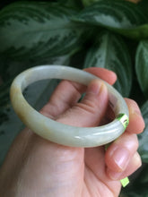 Load image into Gallery viewer, 54.7mm Certificated Type A 100% Natural yellow oval jadeite jade bangle AC37-8526