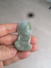 Load image into Gallery viewer, 100% Natural light green jadeite Jade meditate baby buddha (宝宝佛) pendant necklace N121