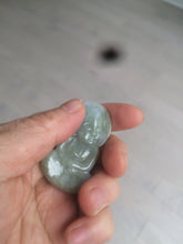 Load image into Gallery viewer, 100% Natural light green jadeite Jade meditate baby buddha (宝宝佛) pendant necklace N121