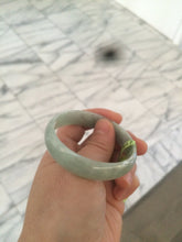 Load image into Gallery viewer, 52mm certified Type A 100% Natural light green thin jadeite jade bangle AH10-3438
