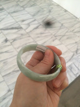 Load image into Gallery viewer, 52mm certified Type A 100% Natural light green thin jadeite jade bangle AH10-3438