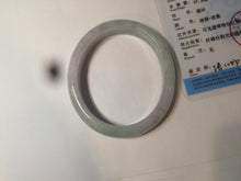 Load image into Gallery viewer, 55.5mm Certified Type A 100% Natural icy watery light purple/white/green oval Jadeite Jade bangle AM55-6862