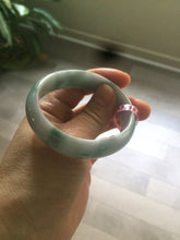 Load image into Gallery viewer, 51mm certified 100% natural Type A green/purple/gray oval jadeite jade bangle R49-5465