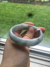 Load image into Gallery viewer, 51mm certified 100% natural Type A green/purple/gray oval jadeite jade bangle R49-5465