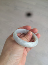 Load image into Gallery viewer, 49mm Certified Type A 100% Natural icy light green/white/purple oval Jadeite Jade bangle etsy AT31-0627