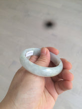 Load image into Gallery viewer, 49mm Certified Type A 100% Natural icy light green/white/purple oval Jadeite Jade bangle etsy AT31-0627