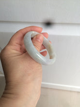 Load image into Gallery viewer, 49mm Certified Type A 100% Natural icy light green/white/purple oval Jadeite Jade bangle etsy AT31-0627