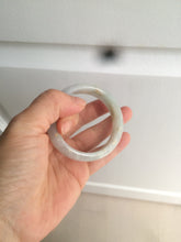 Load image into Gallery viewer, 49mm Certified Type A 100% Natural icy light green/white/purple oval Jadeite Jade bangle etsy AT31-0627