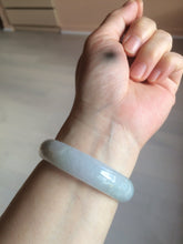 Load image into Gallery viewer, 49mm Certified Type A 100% Natural icy light green/white/purple oval Jadeite Jade bangle etsy AT31-0627