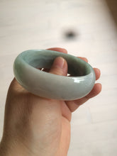 Load image into Gallery viewer, 53mm Certified type A 100% Natural light green/yellow/black broad style oval jadeite jade bangle X96-1036