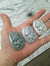 Load image into Gallery viewer, 100% Natural light green Jadeite Jade little doggy pendant A64