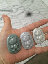 Load image into Gallery viewer, 100% Natural light green Jadeite Jade little doggy pendant A64