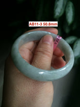 Load image into Gallery viewer, 50-52 mm Type A 100% Natural light green/white Jadeite Jade baby/little kids/small adult hand AB11-1/2/3
