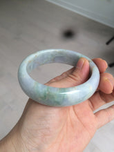 Load image into Gallery viewer, 57.6mm certified type A 100% Natural green yellow purple jadeite jade bangle K94-9897