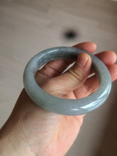 Load image into Gallery viewer, 56mm Certified type A 100% Natural smoky gray/black Jadeite bangle AF11-5972