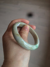 Load image into Gallery viewer, 54.6mm certified 100% natural Type A sunny green/brown/gary jadeite jade bangle AR79-2789