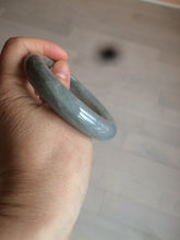 Load image into Gallery viewer, 56mm Certified type A 100% Natural smoky gray/black Jadeite bangle AF11-5972