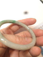 Load image into Gallery viewer, 48mm certified Type A 100% Natural sunny green/dark green/gray/black round cut Jadeite Jade bangle am64-6622