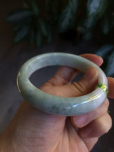 Load image into Gallery viewer, 58mm certificated Type A 100% Natural sunny green/white Jadeite Jade bangle E48-7904
